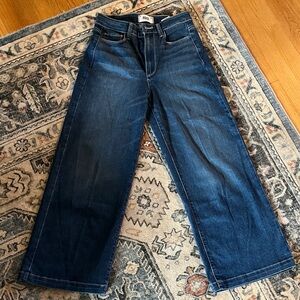 PAIGE Genesee Crop, Dark indigo Wide-Leg Jeans